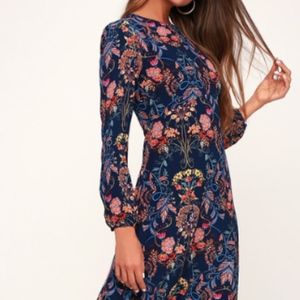 Long Sleeve Midi Floral Dress - Worn Once